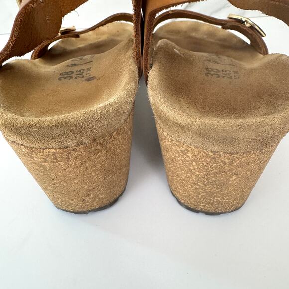 Birkenstock Papillo Womens Sibyl Strappy Sandal Size 7 Comfort Wedge Tan - Picture 8 of 10